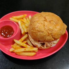 A picture of Vegetarian Desi Burger.