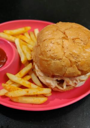 A picture of Vegetarian Desi Burger.