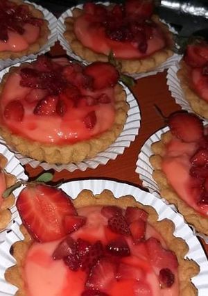 صورة لوصفة تارتولات الفريز 🍓 مقرمشين لام نزيم ولا اروع 😍