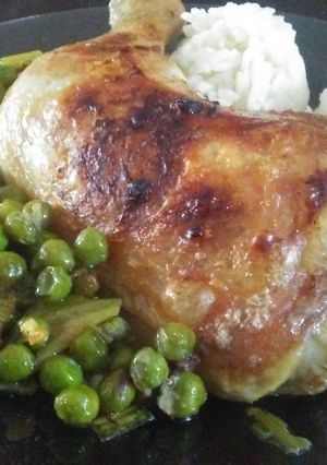 Zöldborsós csirkecomb recept fotója