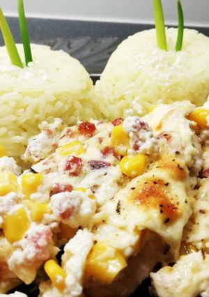 Tejszínes baconos csirke kukoricával recept fotója