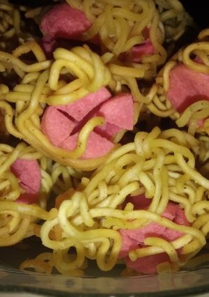 Foto resep Sosis Mie Keriting Goreng