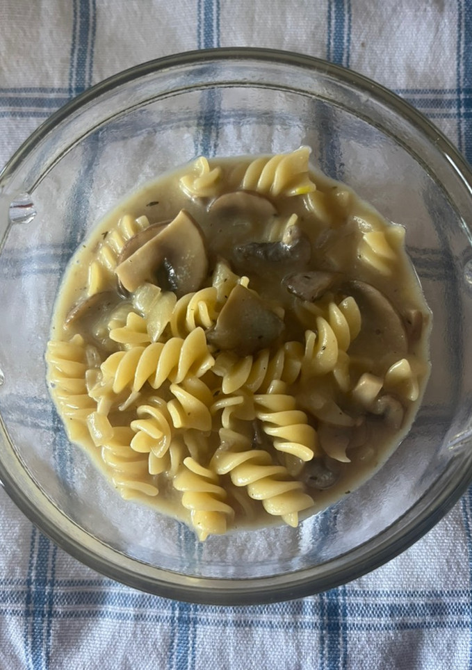 A picture of One pot mushroom stroganoff.