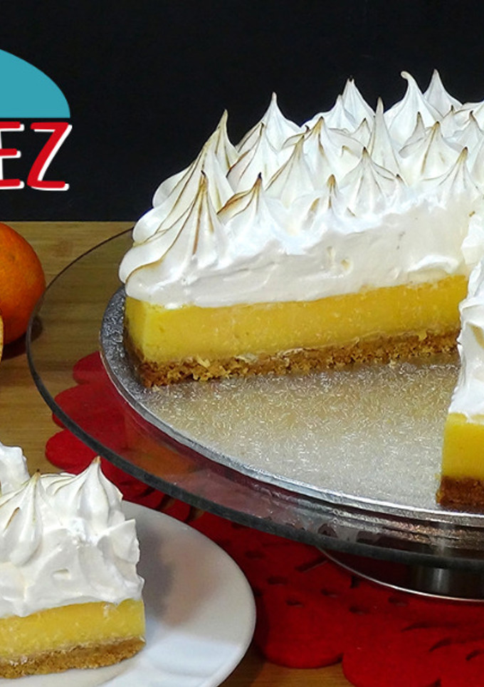 Una foto de Tarta de mandarina y merengue (Orange pie) Mi receta nº 500