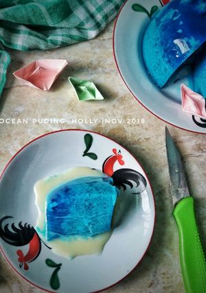 Foto resep Blue Ocean Puding a.k.a Puding Laut
