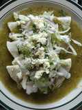 Quesadillas Dipped in Green Salsa