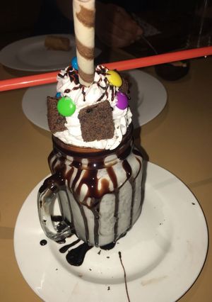 A picture of Coconut chocolate milk shake.