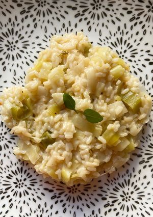 Une photo de Risotto poireaux parmesan