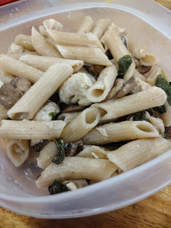 A picture of Lemon Parmesan Chicken and Penne.