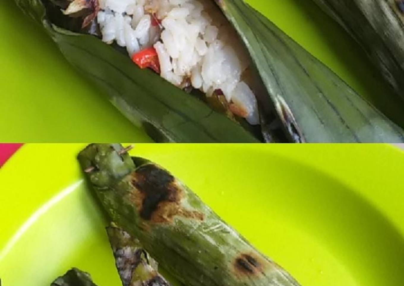 Nasi liwet bakar simpel (nasi sisa semalam)