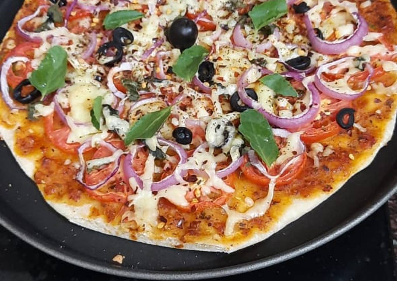 Italian thin crust pizza