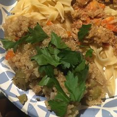 A picture of Quinoa pilaf with shallot vinaigrette.