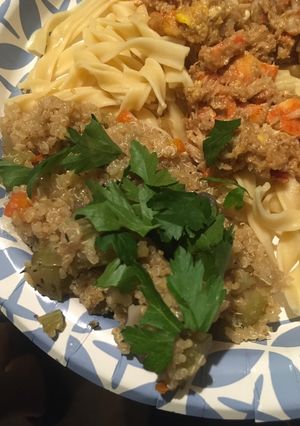 A picture of Quinoa pilaf with shallot vinaigrette.