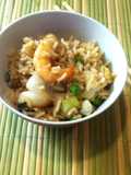 Arroz frito con camarones
