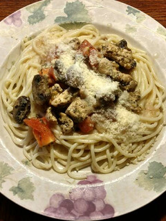 A picture of Chicken (or sausage) and Pasta With White Wine Cream Sauce.