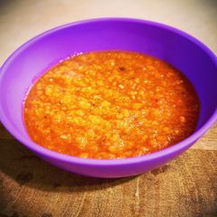 A picture of Carrot Tomato Soup (Baby edition).
