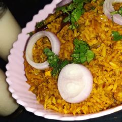 A picture of Paneer dum biryani.