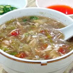 A picture of Hot and sour soup.