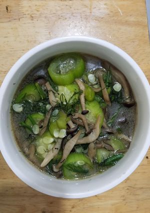 Hình của món Mướp xào nấm.