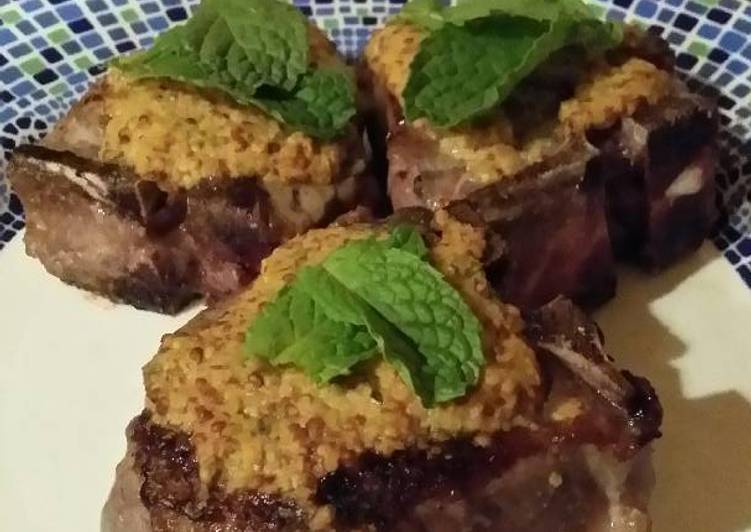 Recipe of Homemade Brad&#39;s lamb chops with ginger mint mustard