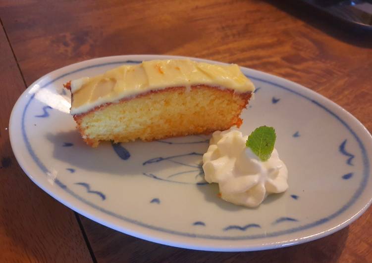 Easy orange cake with orange icing