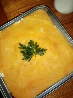 Una foto de Pastel de papas y boniato vegetariano