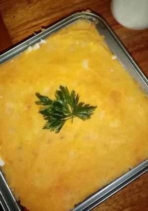Una foto de Pastel de papas y boniato vegetariano