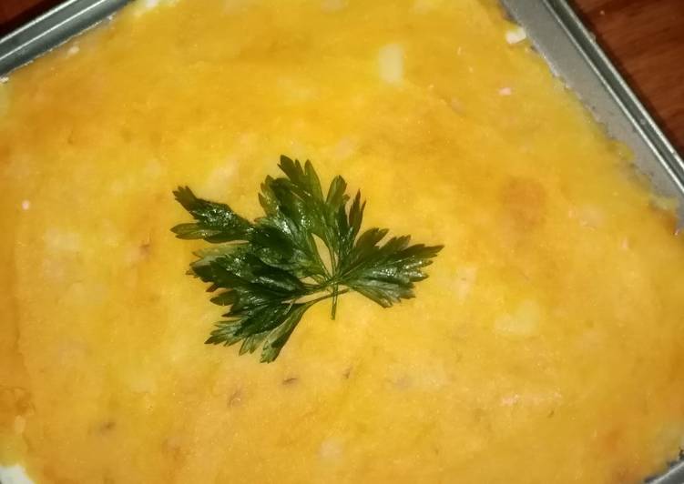 Pastel de papas y boniato vegetariano