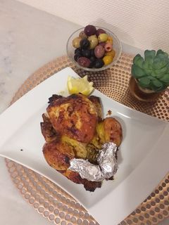 صورة لوصفة دجاج معمر بالأرز في الفرن🍚🐓