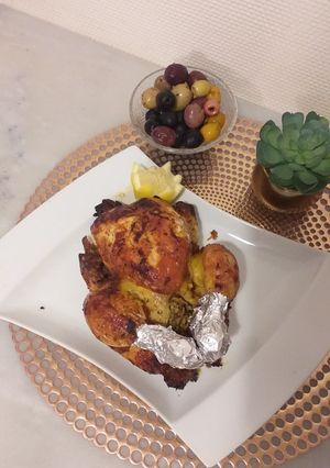 صورة لوصفة دجاج معمر بالأرز في الفرن🍚🐓