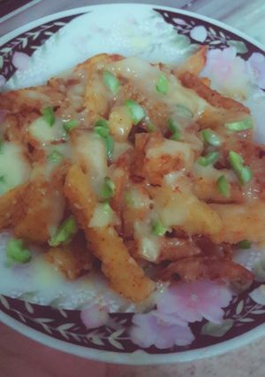 A picture of Cheesy fries.