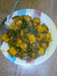A picture of Portage yam and vegetable.
