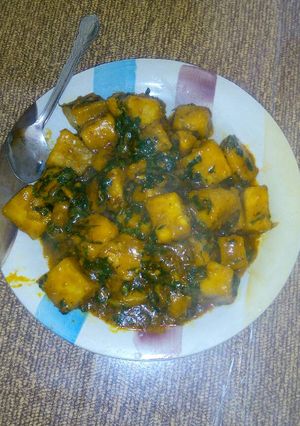 A picture of Portage yam and vegetable.
