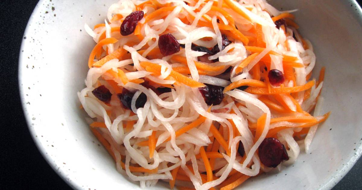 Daikon & Carrot ‘Namasu’ with Cranberries Recipe by Hiroko Liston Cookpad