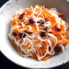 A picture of Daikon & Carrot ‘Namasu’ with Cranberries.