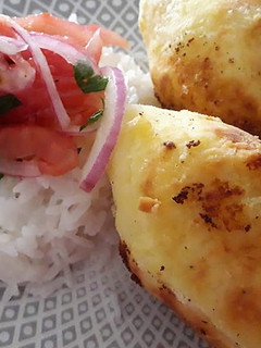Una foto de Papa y yuca rellena a lo Carmelita