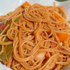 A picture of Brown spaghetti.