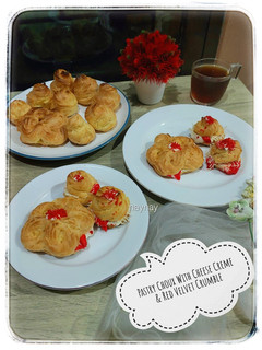 Foto resep Pastry Choux With Cheese Creme & Red Velvet Crumble