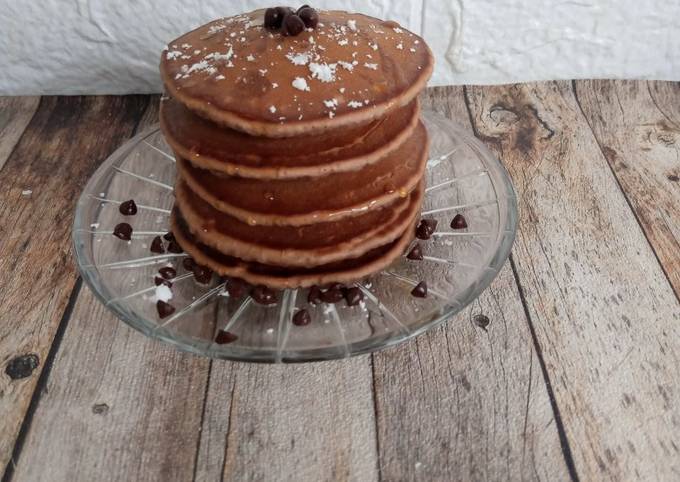 Eggless Chocolate Pancake