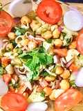 Macaroni chole salad (left over recipe)