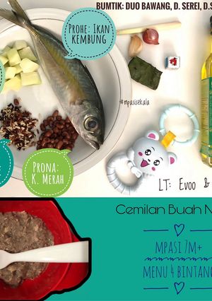 Foto resep Mpasi 7 bulan (ikan kembung, Mix rice, kacang merah, labu siam)