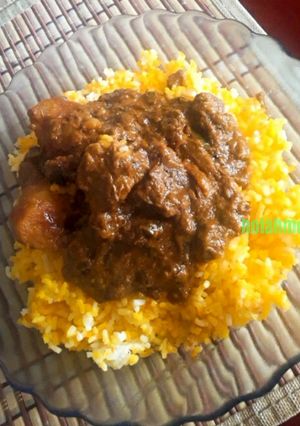 A picture of Biryani ( Rice and Rojo la Biryani #creativerice.