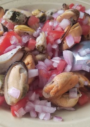Una foto de Choritos a la chalaca