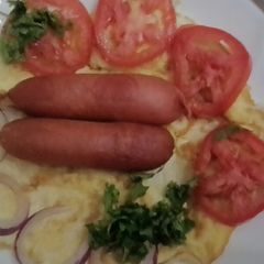 Fried eggs and smokies A picture of Fried eggs and smokies.