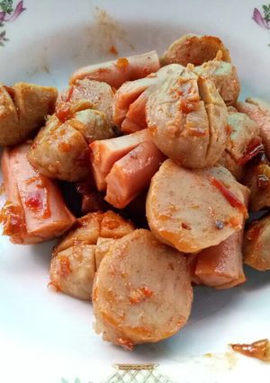 Foto resep Tumis sosis bakso sambal pedas