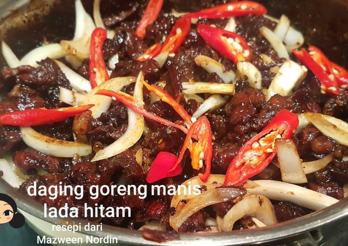 Daging Goreng Manis Lada Hitam