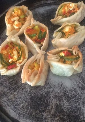 Una foto de Canastitas de verdura con ricota