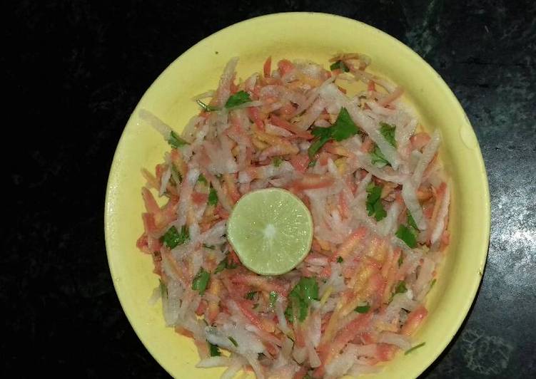 Step-by-Step Guide to Prepare Any-night-of-the-week Raddish or carrot ki grated salad