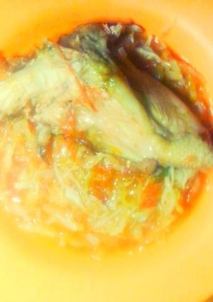 A picture of Stewed Chicken with Sauted Cabbage#Endofyearchallenge.