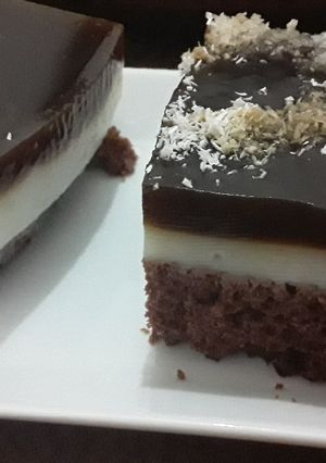 صورة لوصفة كعكه بارده طبقات سهله وسريعه 😘